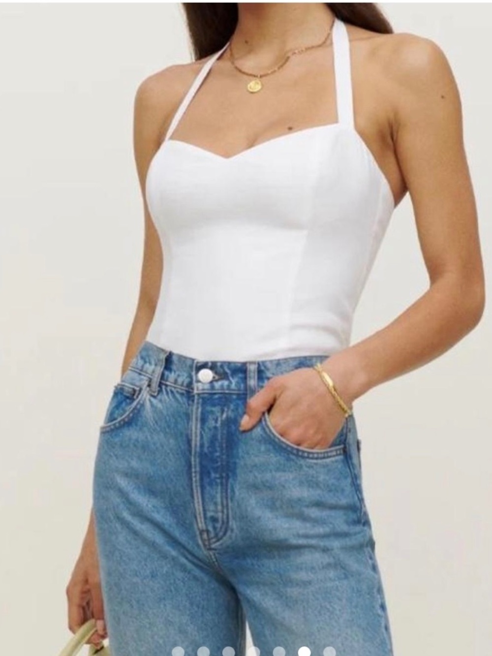 NWOT Reformation Jenna Linen Top Size 6